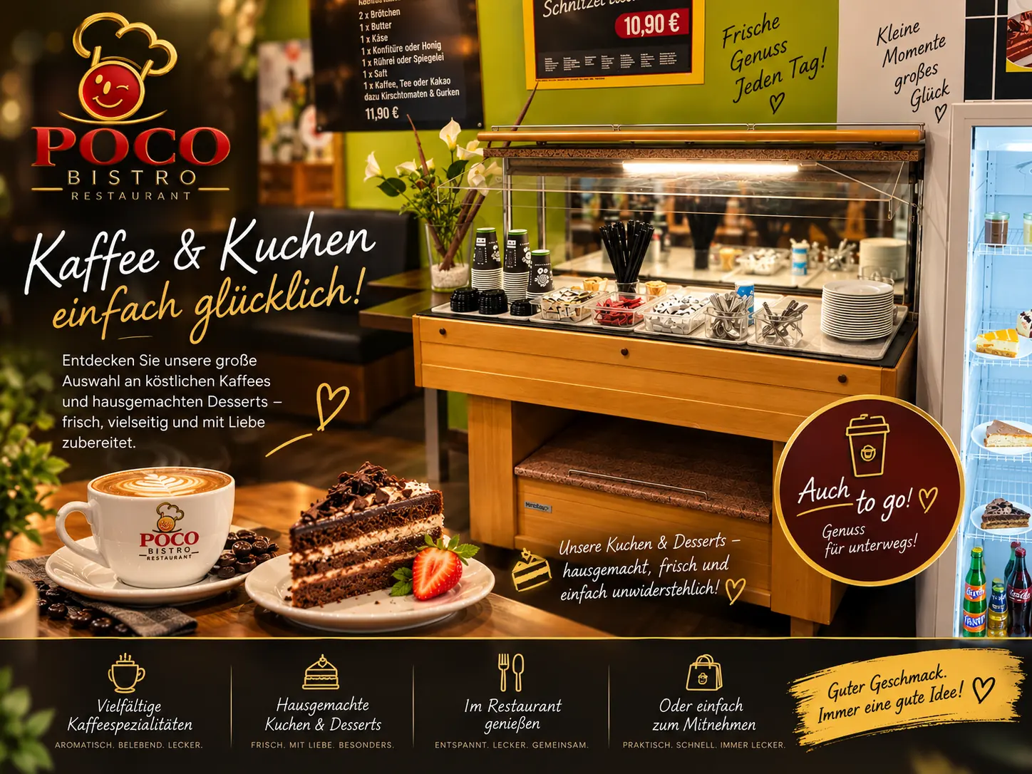 Kaffeeangebot im POCO Bistro